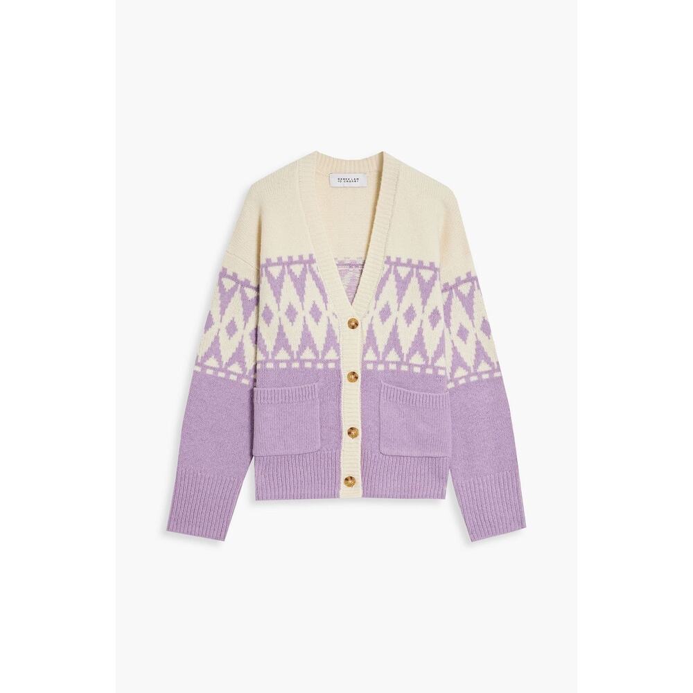 Derek Lam 10 Crosby Fair Isle Wool-Blend Cardigan Size Medium - Picture 3 of 13